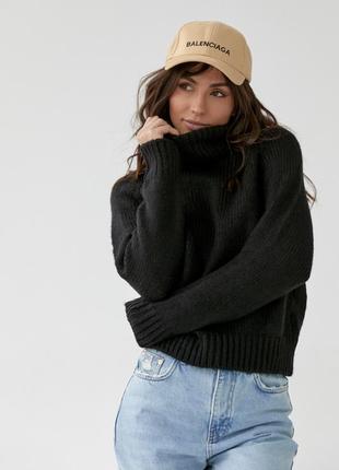 Жіночий в'язаний светр oversize з рукавами-регланами