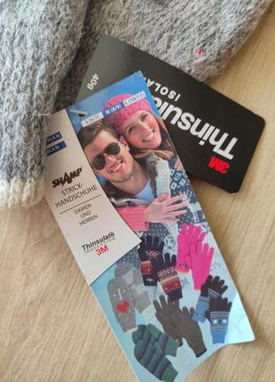 Шикарные женские шерстяные варежки thinsulate от shamp, размер 8/9.