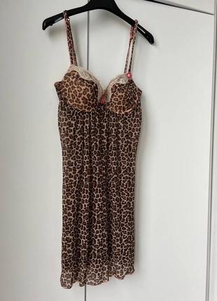 Леопардовое платье комбинация бра пуш пп