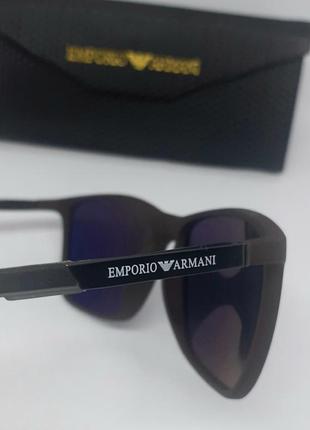 Emporio armani чоловічі сонцезахисні окуляри чорні в коричневій матовой оправі поляризовані8 фото