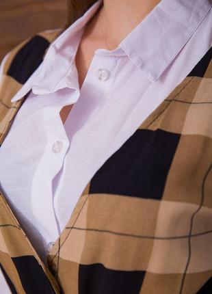 Стильні жіночі котонові сорочки з вшитим жилетом, імітація двійки3 фото