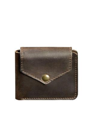Женский кожаный маленький кошелек портмоне с монетницей из натуральной кожи коричневый5 фото