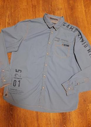 Блакитна сорочка з написами саmpdavid