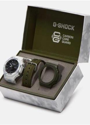 Casio g-shock gae-2100gc-7aer чоловічий наручний годинник оригінал камуфляж білий хакі 2 в 12 фото