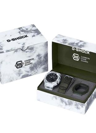 Casio g-shock gae-2100gc-7aer чоловічий наручний годинник оригінал камуфляж білий хакі 2 в 13 фото