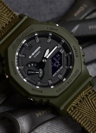 Casio g-shock gae-2100gc-7aer чоловічий наручний годинник оригінал камуфляж білий хакі 2 в 15 фото