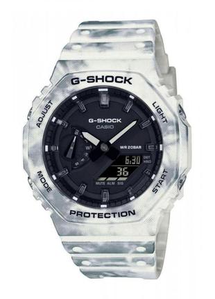 Casio g-shock gae-2100gc-7aer чоловічий наручний годинник оригінал камуфляж білий хакі 2 в 19 фото