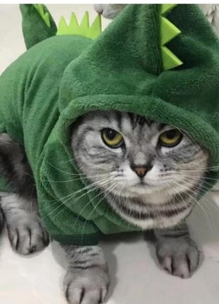 Одежда для домашних животных, костюм динозавра для котов3 фото