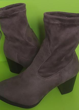 Серые ботильоны на устойчивом каблуке walkx, 40