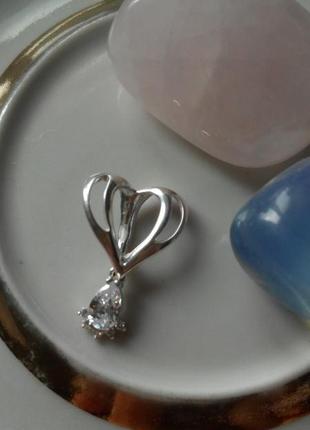 Серебряная подвеска "сердце"1 фото