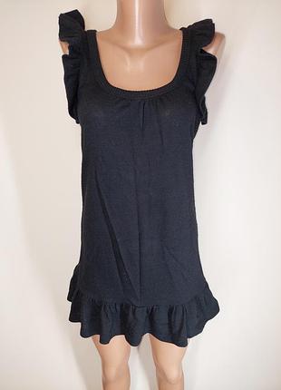 Шерстяний (30%) сарафан тунфіка з воланами