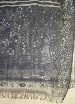 Etro (italy) оригінал прозорий шовковий шарф3 фото