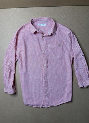 Плотная рубашка в полосочку от zara для мальчика( 13-14 лет)
