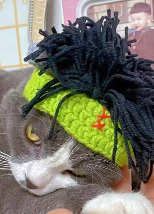Шерстяная шапка для котов и собак. зимняя шапка для животных, шапка для котов.8 фото