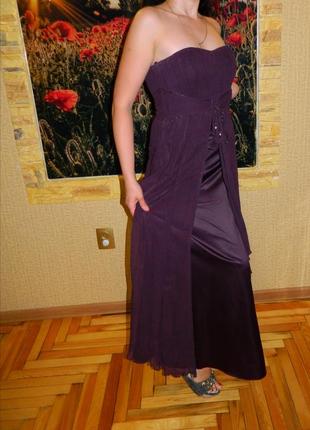 Р. 42-44 вечірнє плаття нарядне колір темно-фіолетовий бюстьє coast4 фото