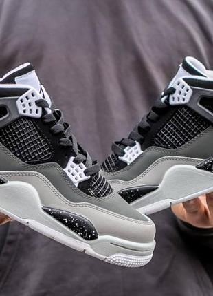 Мужские кроссовки nike air jordan 4 retro se fear black white 41-42-43-44-45-462 фото