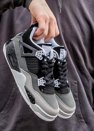 Мужские кроссовки nike air jordan 4 retro se fear black white 41-42-43-44-45-461 фото