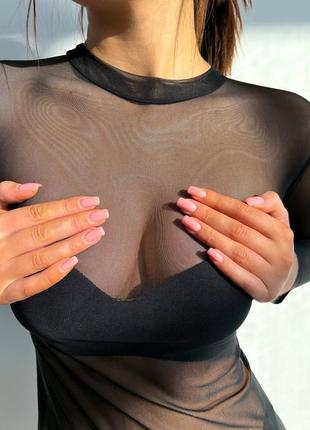 Сексуальна сукня сіточка, плаття мікросіточка, пеньюар сітка