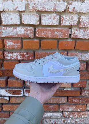 Женские кроссовки nike air jordan 1 low camo grey 37-38-39-40