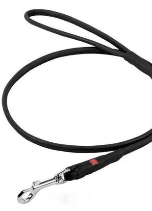 Шкіряний якісний круглий повідець collar waudog soft 183 см/13 мм