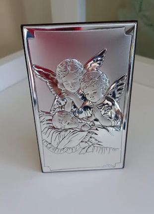 Серебряная икона "ангел хранитель" 11х15 см2 фото