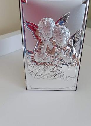 Срібна ікона "ангел хранитель" 11х15 см