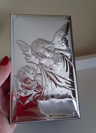 Срібна ікона "ангел хранитель" 9х15 см7 фото