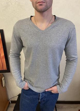 Базовый серый хлопковый джемпер