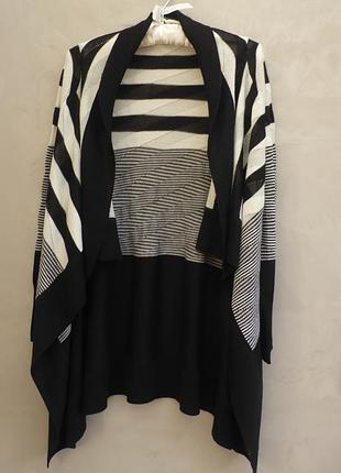 Черно-белый свитер-кардиган cortefiel