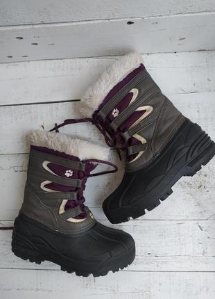 Теплейшие сапоги ботинки чоботи непромокаемые с валенком jack wolfskin 34-35p