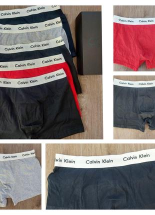 Набор 5шт хлопковых фирменных трусов трусы брксеры calvin klein кельвин кляйн шорты транки