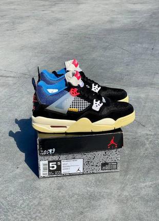 Кросівки union la x hoodie air jordan 4 retro ‘off noir’ кроссовки