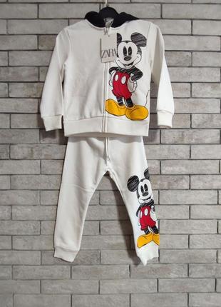 Спортивный костюм с капюшоном mickey mouse от zara 92/98/104/110/116