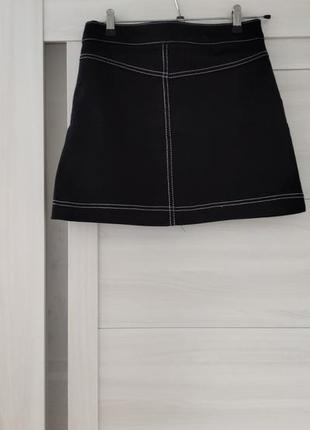 Крутая джинсовая юбка черного цвета р. s6 фото