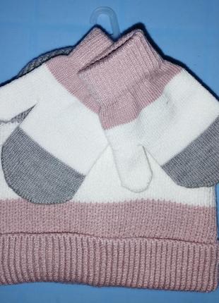 Зимняя шапка + рукавички бренд c&amp;a2 фото