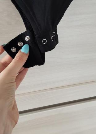 Красивый базовый боди черного цвета с принтом короткий рукав, хлопок. размеры xs и s5 фото