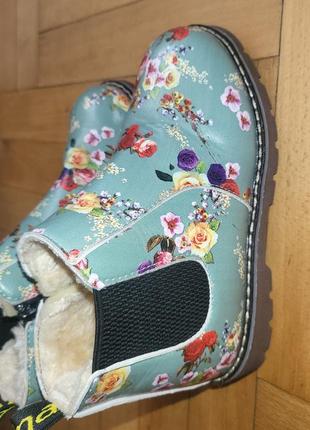 Детские челси ботинки с цветочным принтом, 33р2 фото