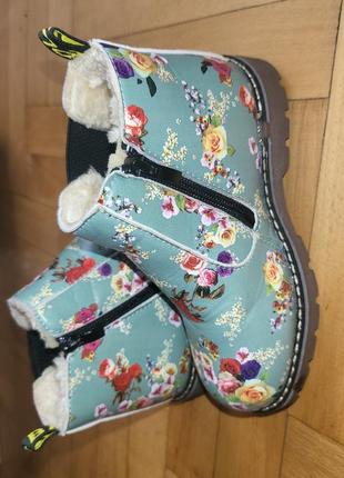 Детские челси ботинки с цветочным принтом, 33р3 фото