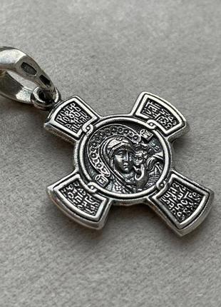 Срібний хрест ікона божої матері