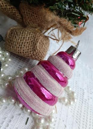Пирамидка 🎄🐇 елочная новогодняя игрушка советская винтаж елка яркая стекло эмали пирамида