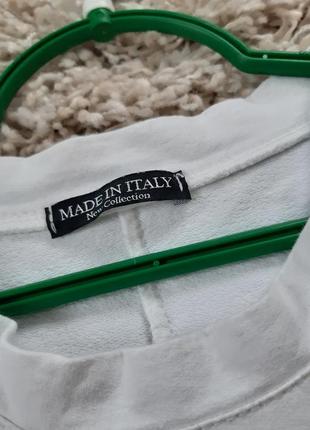 Стильная белоснежная коттоновая туника с карманами/оверсайз, италия,  р  46-545 фото