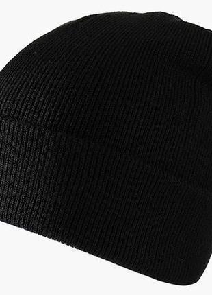 Шапка шапочка бини біні с заворотом чоловіча жіноча унісекс чорна нова3 фото