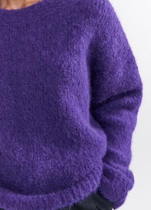 Люксовый шерстяной свитер filippa k оригинал, шикарный женский фиолетовый свитер оверсайз7 фото