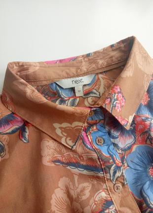 Красивая блуза в цветочный принт из натуральной ткани4 фото