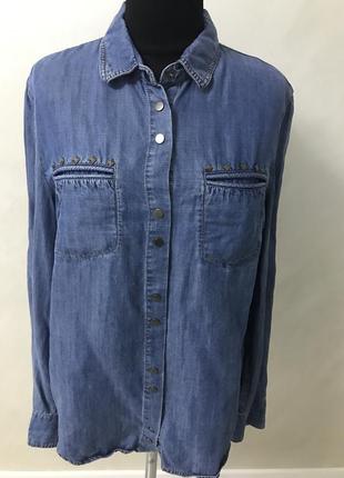 Джинсова сорочка на кнопки