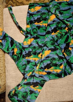Стильный махровый набор халат+пижама для мальчика jurassic world 7-8л.7 фото