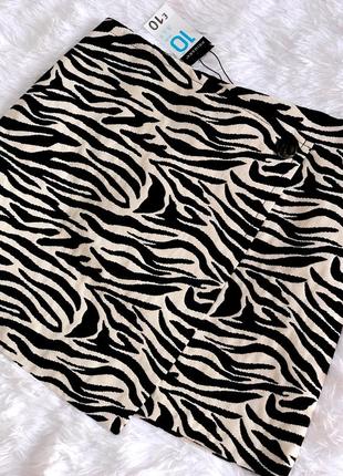 Стильная юбка primark анималистичный принт с имитацией запаха8 фото