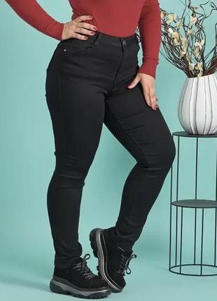 ⚫️великі чорні джинси /збільшені чорні джинси/чорні прямі джинси великого розміру⚫️1 фото