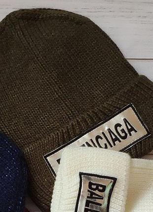 Прикольная шапка,вязка balenciaga  хаки