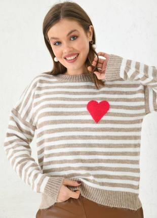 Смугастий светр оверсайз🖤3 фото